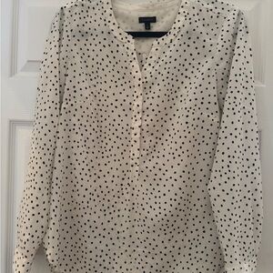Talbots Black and White Polka Dot Blouse